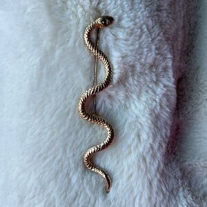 Snake Serpent Brooch Pin Evil Eye Rhinestone Bling Glam Goth Whimsigoth Witch